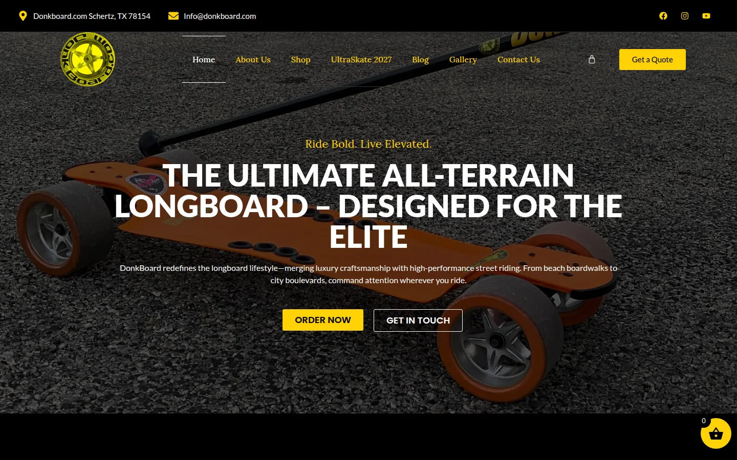 A homepage preview of the Donkboard website.